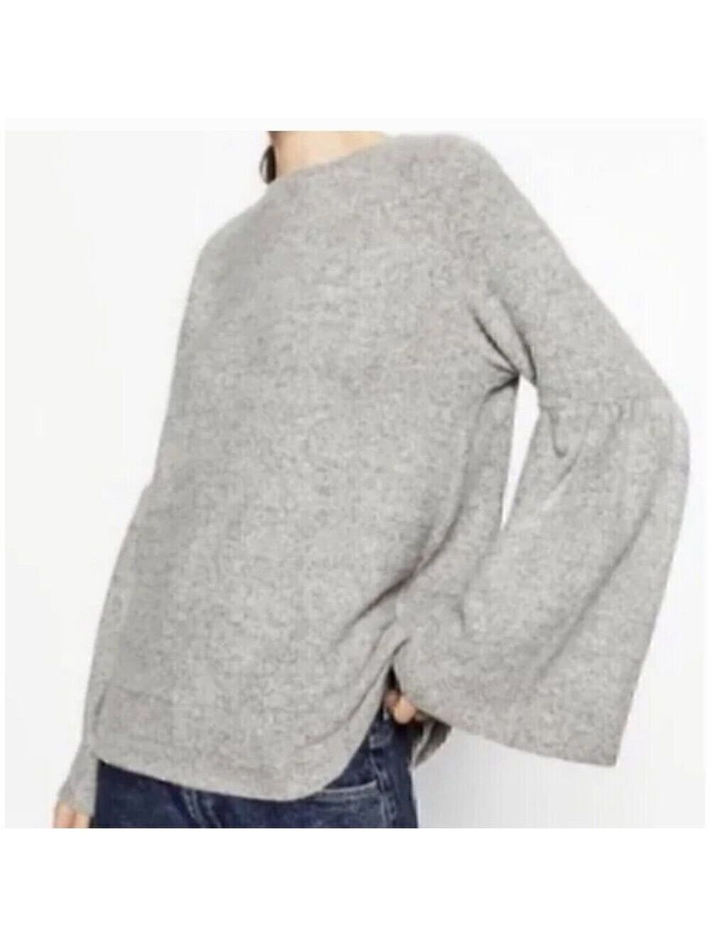 Zara Trafaluc Pullover Sweater Women’s Size Small Grey Long Bell Sleeves Medium